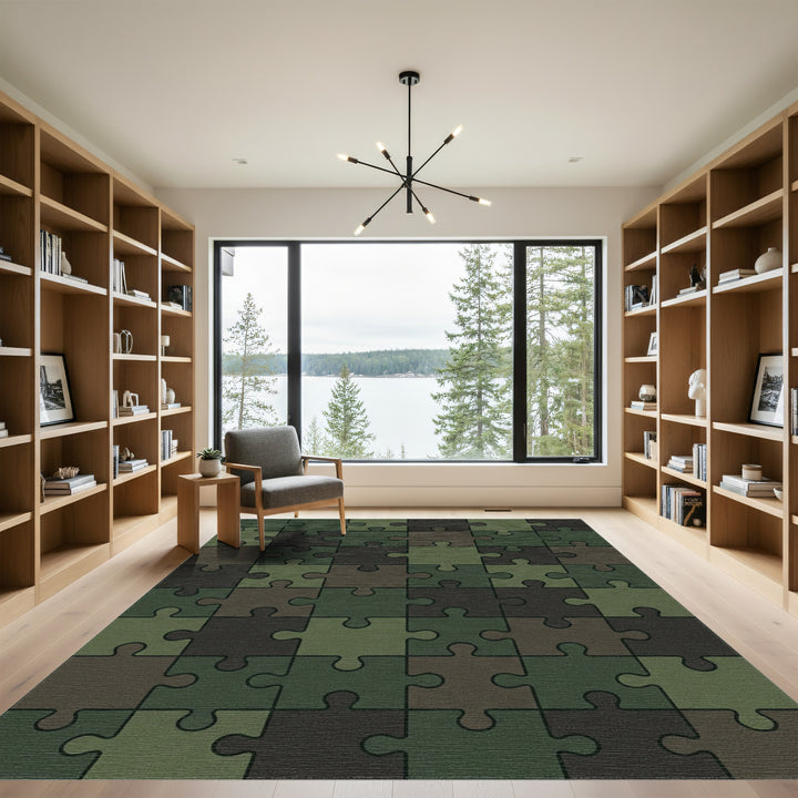 Camouflage Jigsaw Puzzle Art Rug