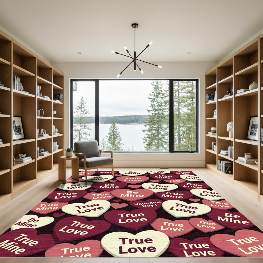 Valentine Hearts True Love Be Mine Rug