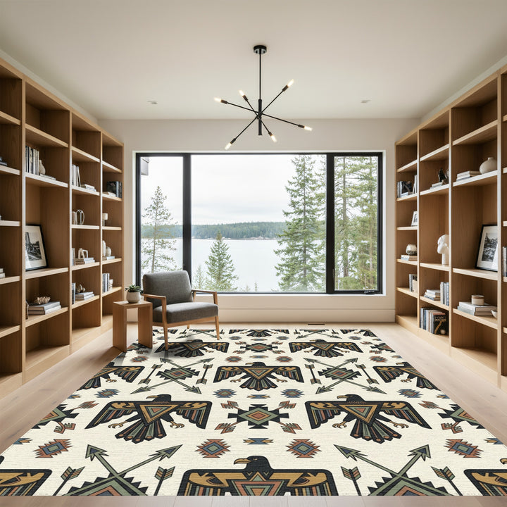 Thunderbird Arrows Tribal Medallion Rug