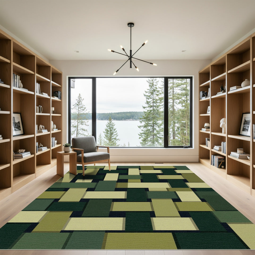 Geometric Abstract Camouflage Rug