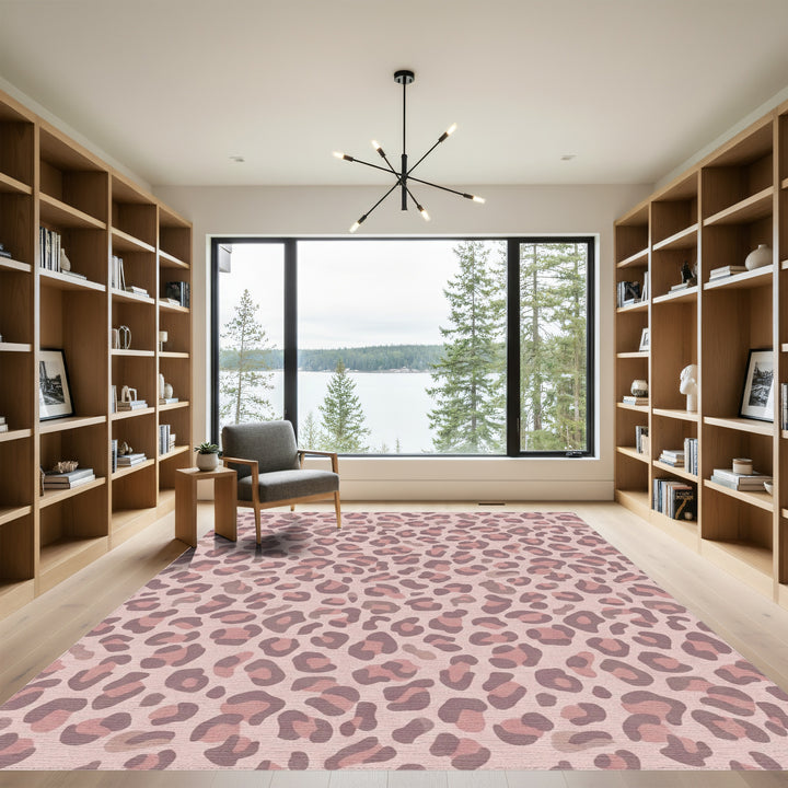 Soft Rose Leopard Spots Rug
