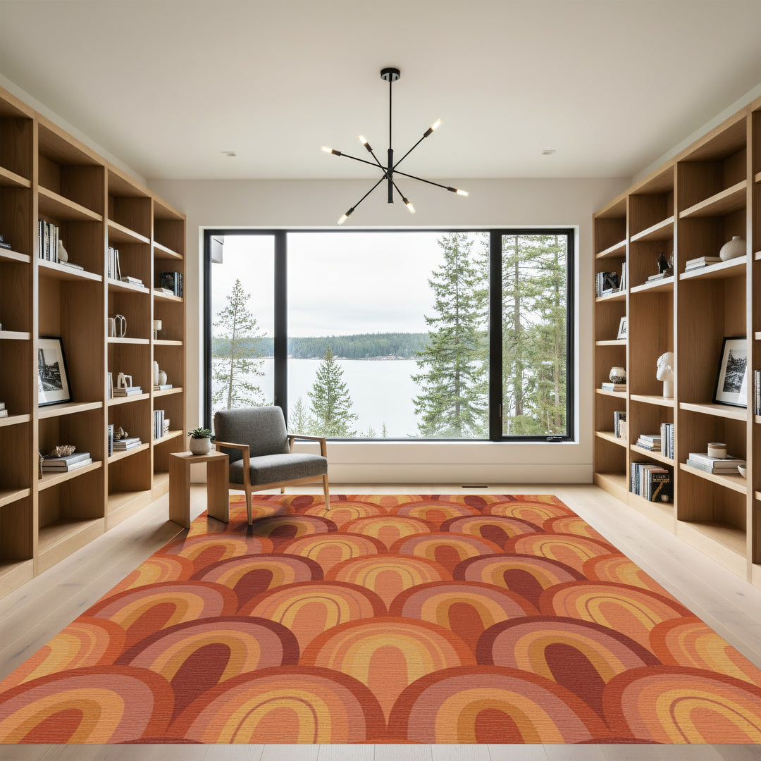 Retro Arch Rainbow Terracotta Rug