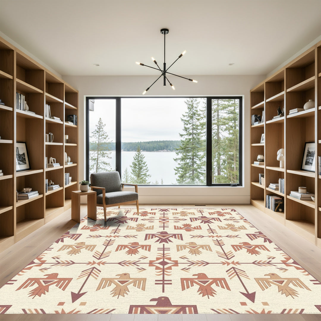 Earthy Thunderbirds Arrow Geometric Rug