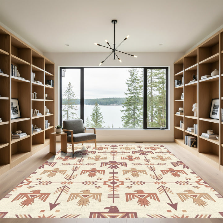 Earthy Thunderbirds Arrow Geometric Rug
