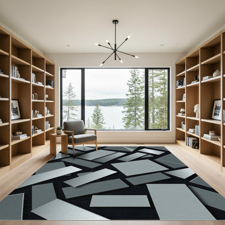 Modern Geometric Shades Rectangle Rug
