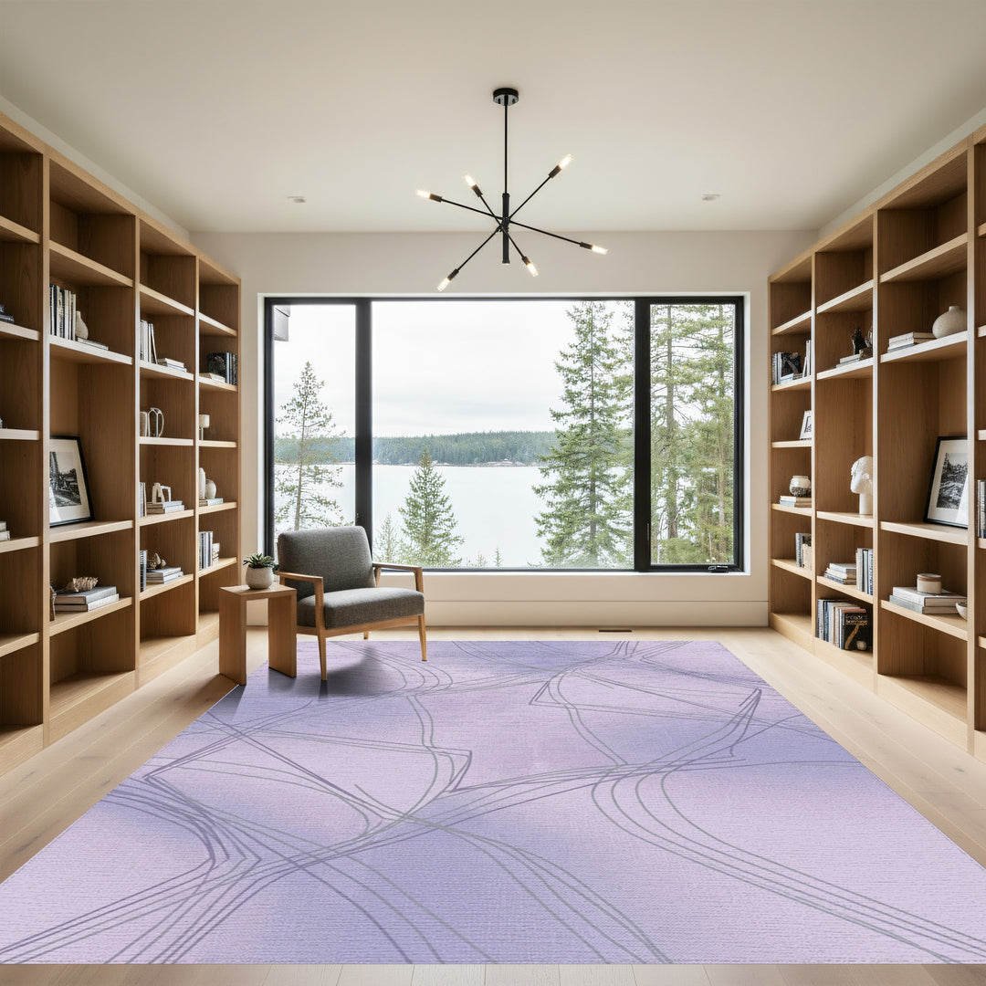 Lavender Gradient Abstract Linear Rug