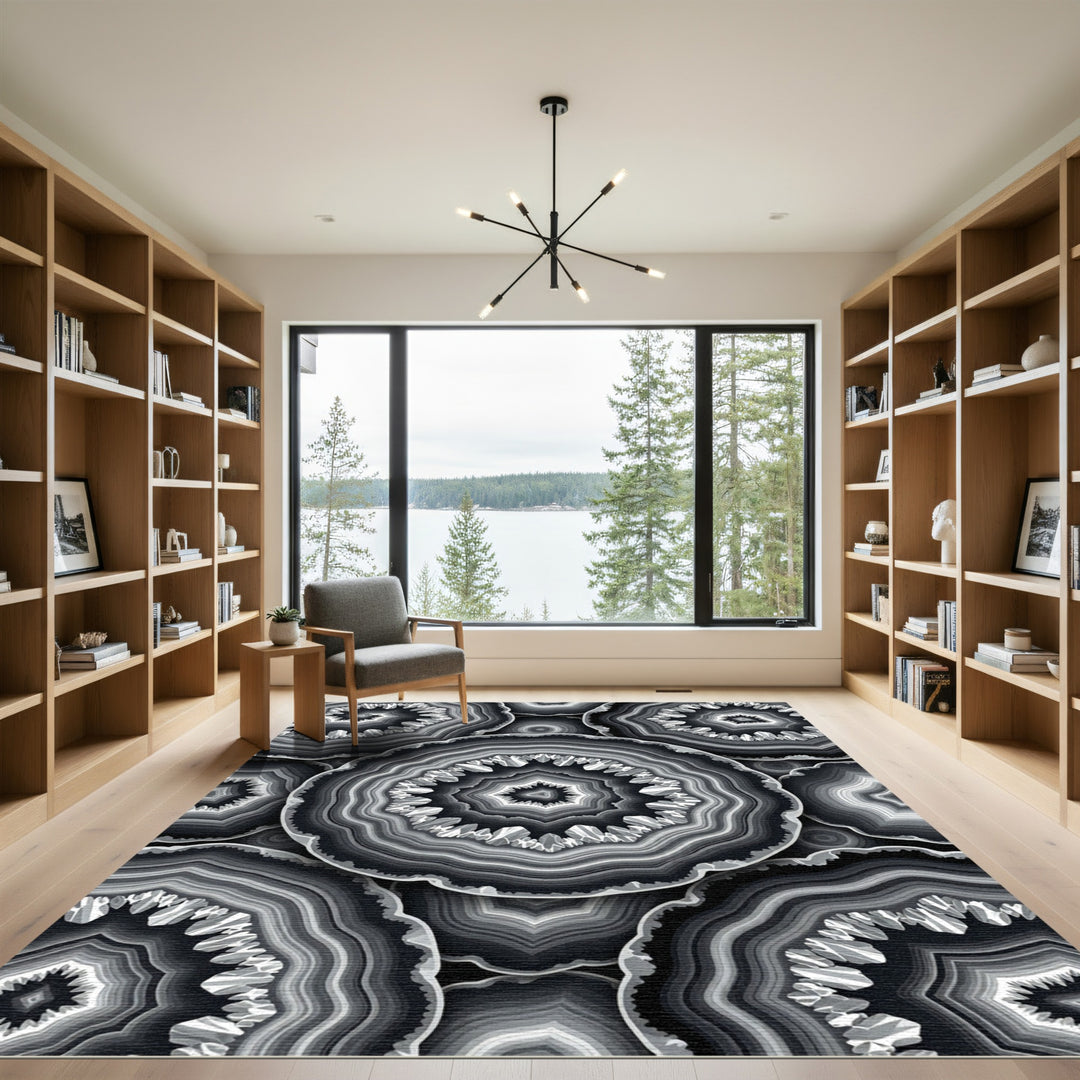 Monochromatic Agate Slice Rug