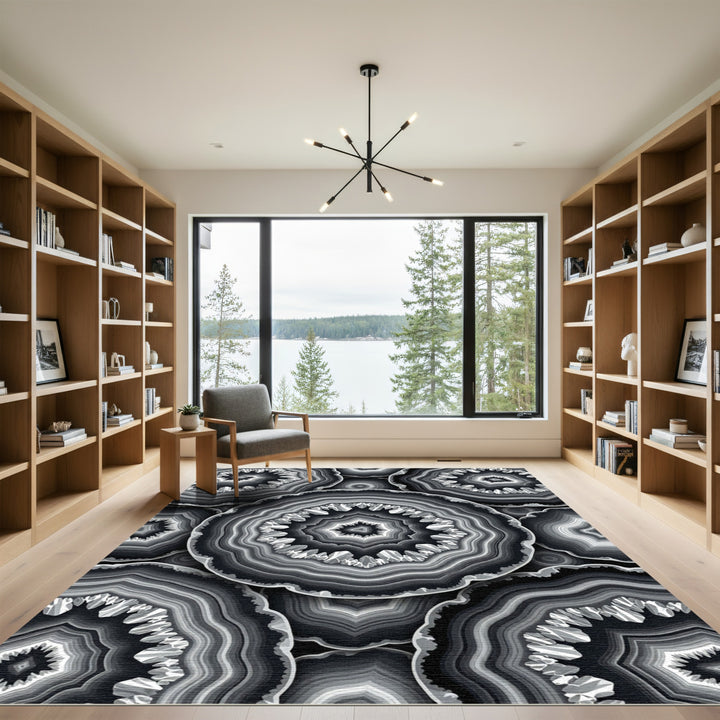Monochromatic Agate Slice Rug