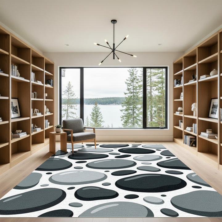 Smooth Pebble Gray Abstract Rug