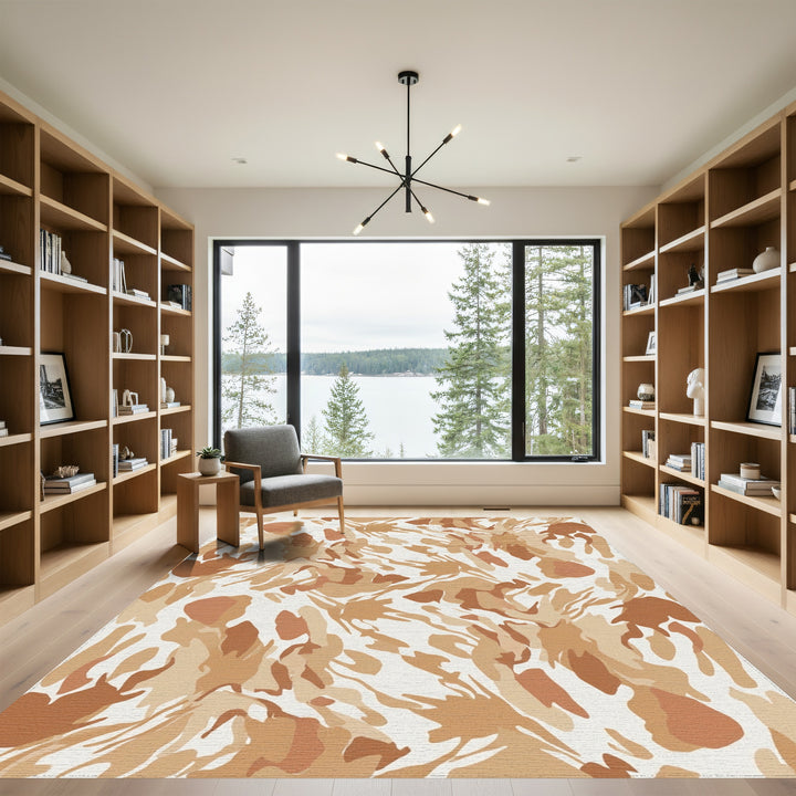 Earthy Tone Abstract Splatter Rug