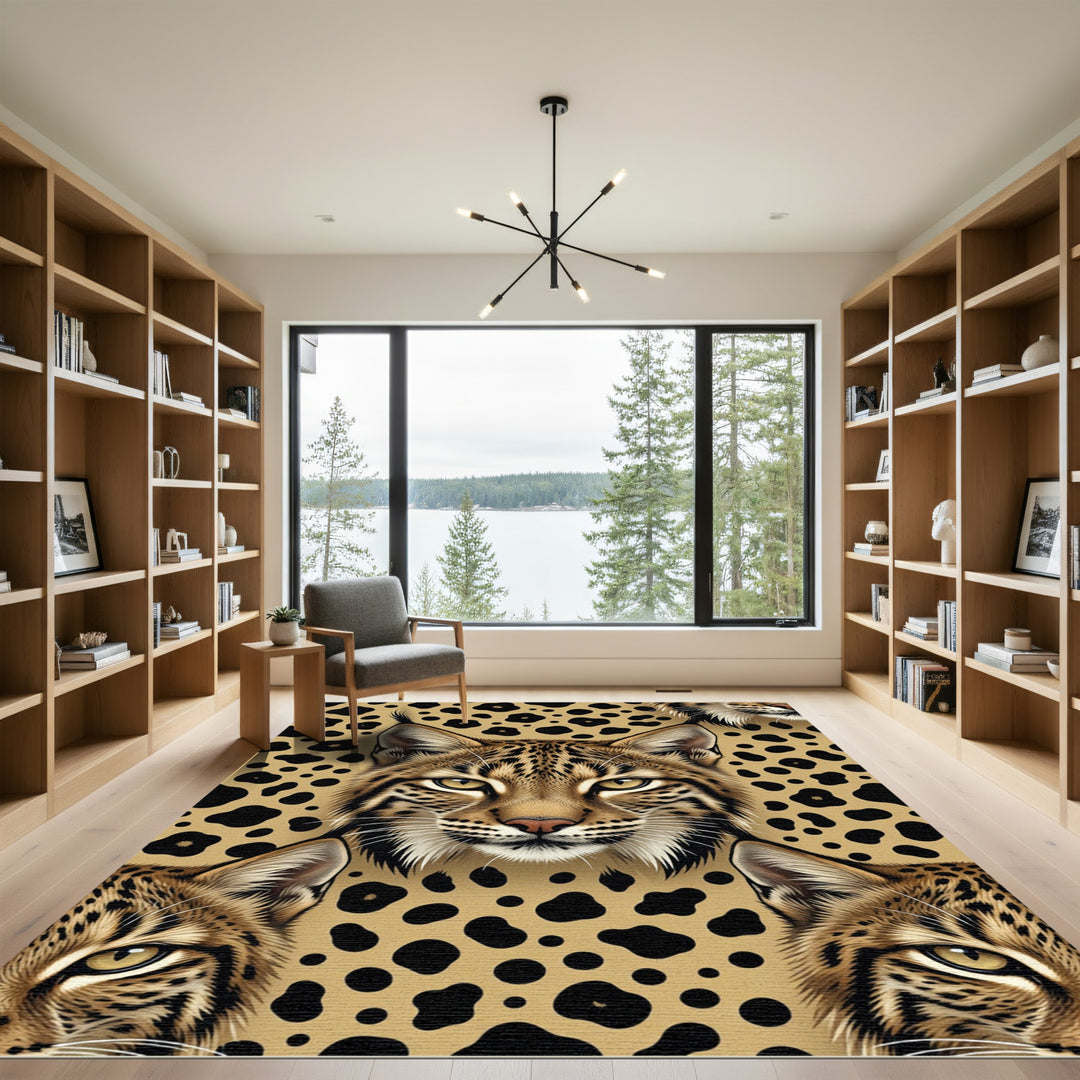 Wild Cat Leopard Spots Rug