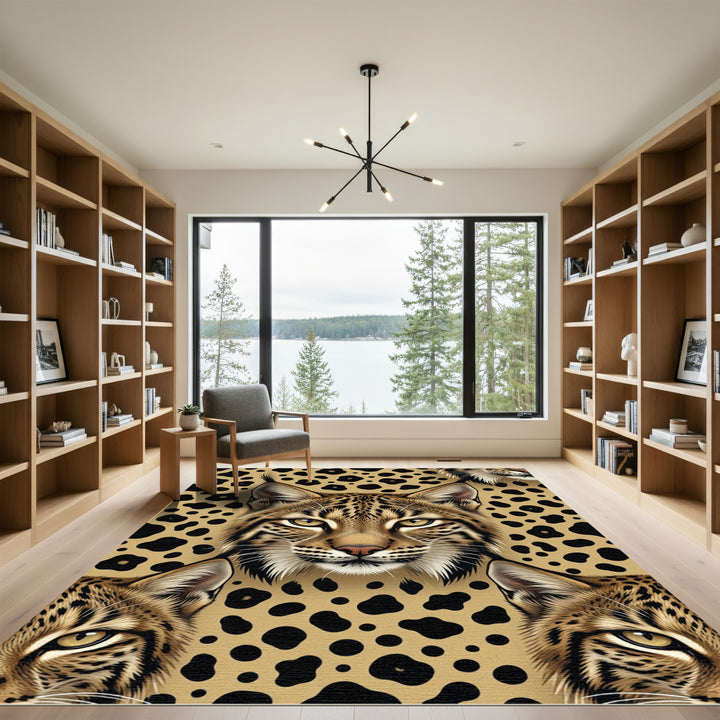 Wild Cat Leopard Spots Rug