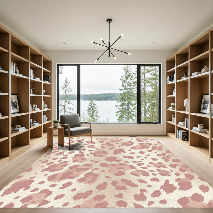 Rosy Pink Leopard Spots Rug