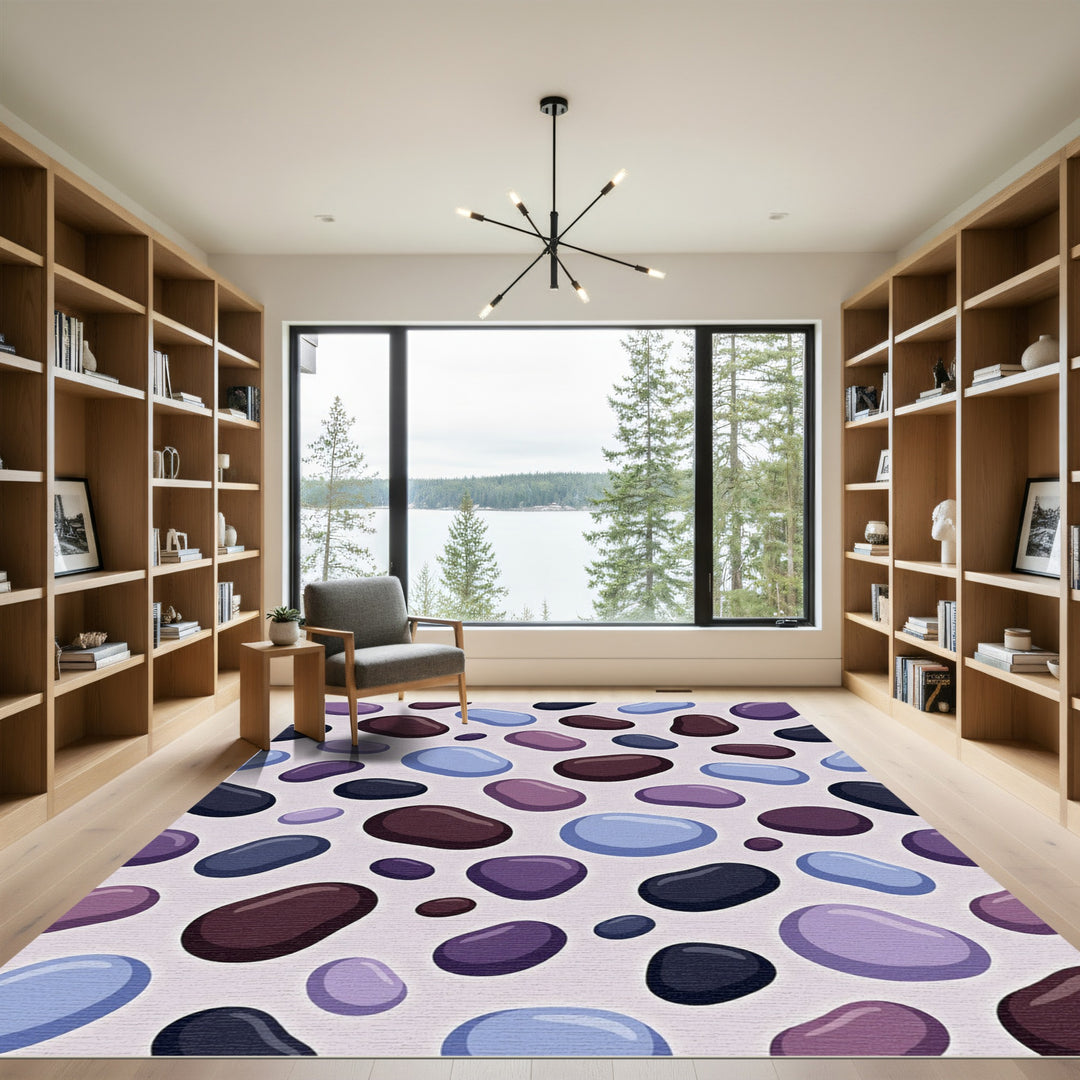 Abstract Pebble Cluster Rug