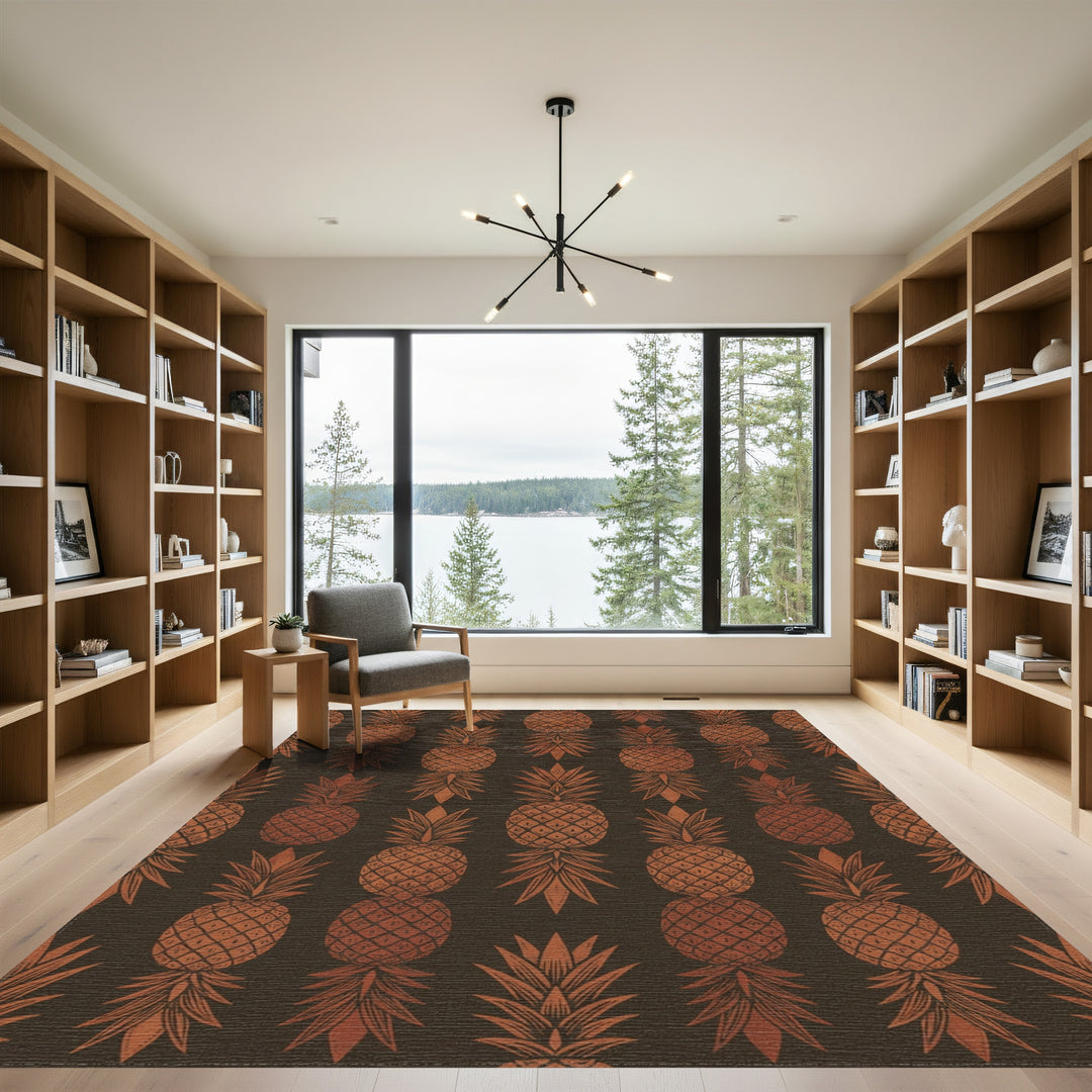 Terracotta Pineapple Vertical Column Rug
