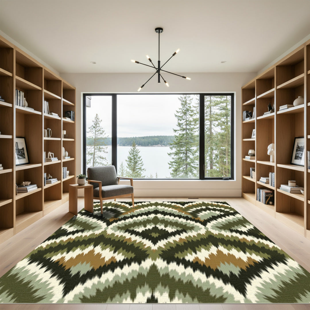 Zigzag Camo Diamond Indoor Rug