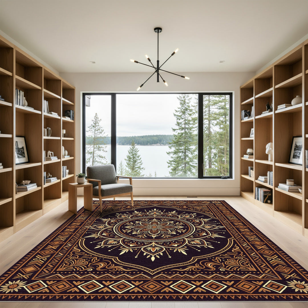 Luxury Gold Mandala Rug