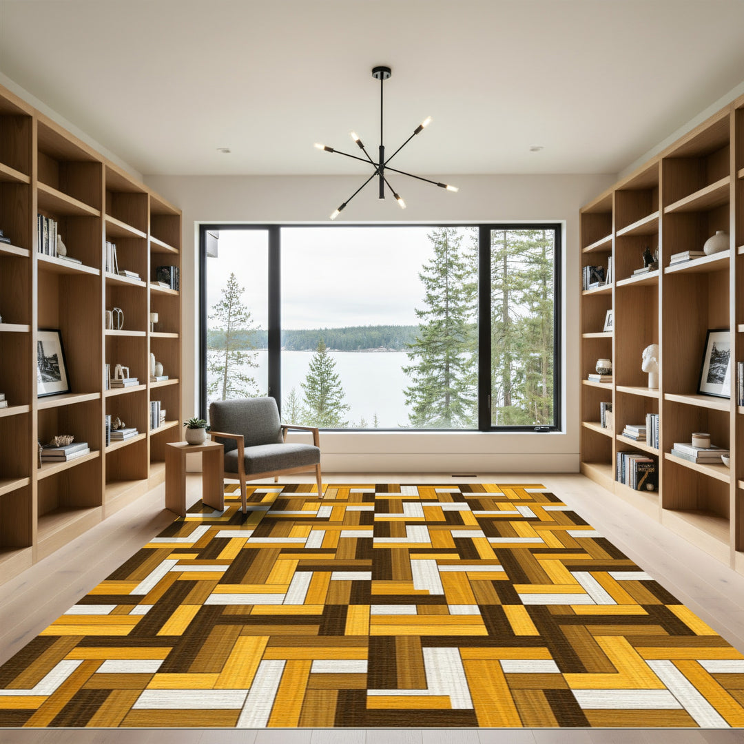 Wood Plank Parquet Art Rug