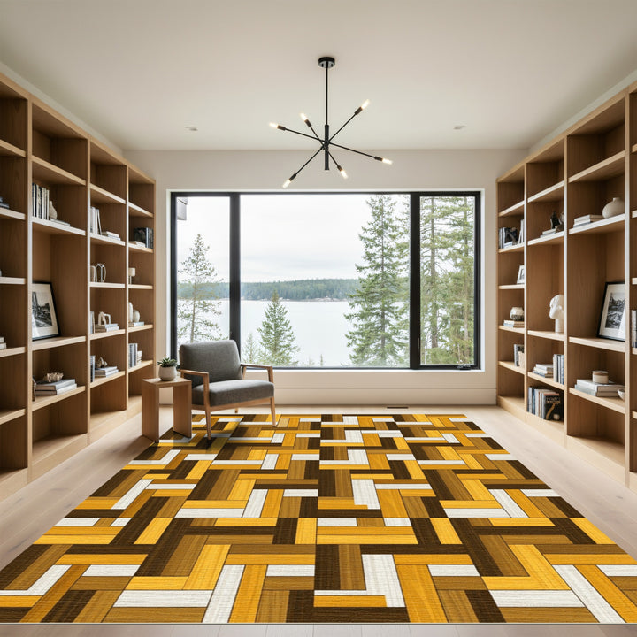 Wood Plank Parquet Art Rug