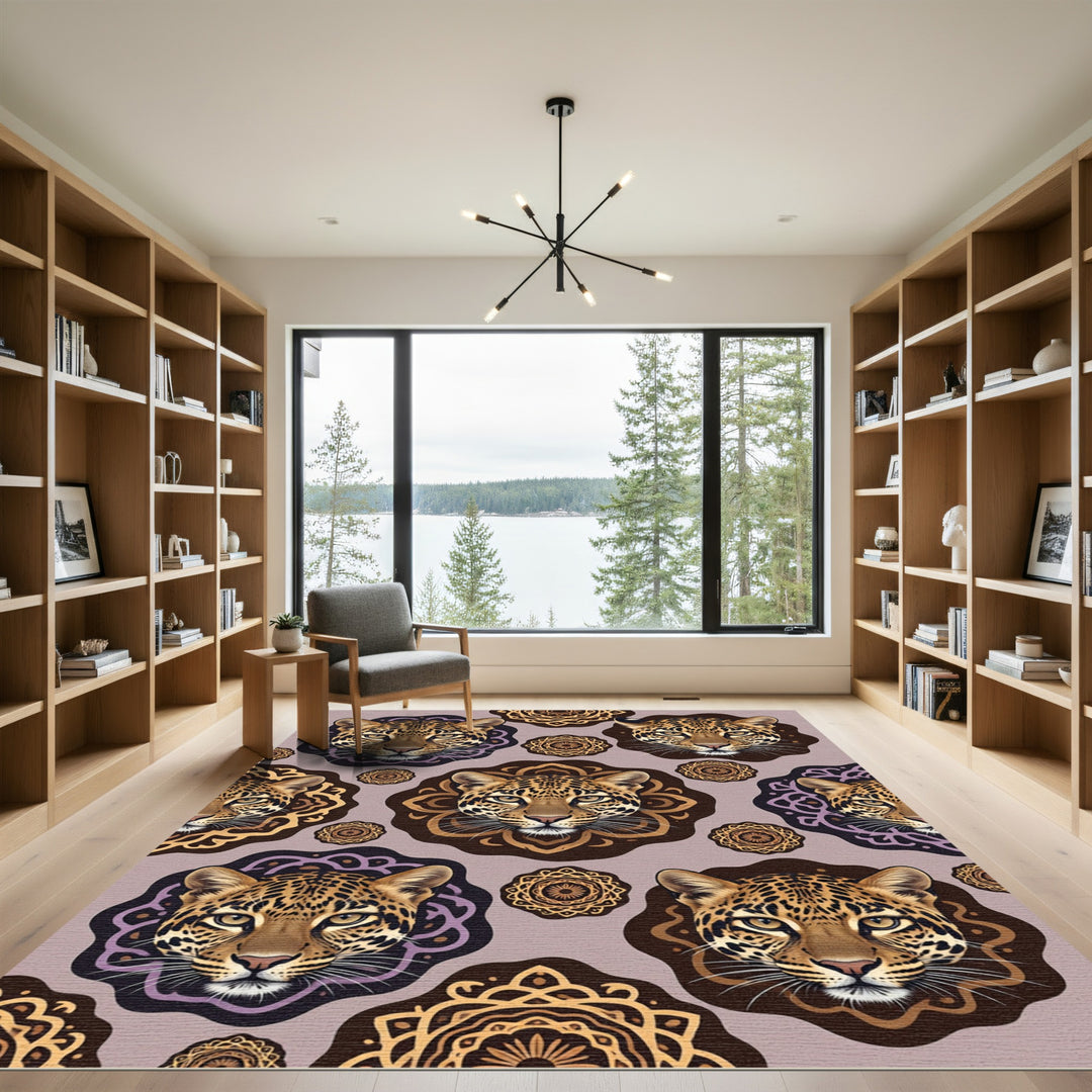 Leopard Mandala Medallion Art Rug