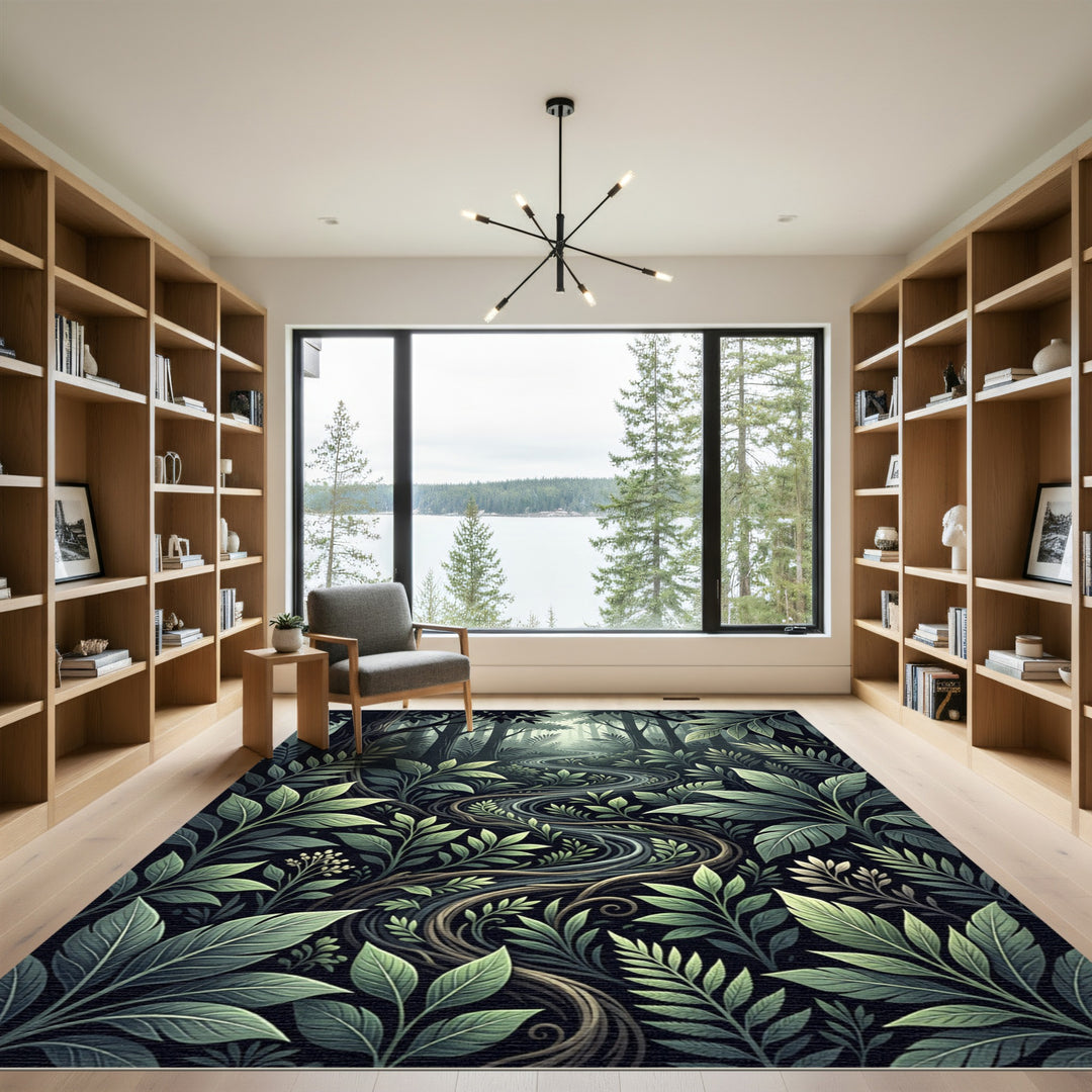 Enchanted Verdant Forest Path Rug