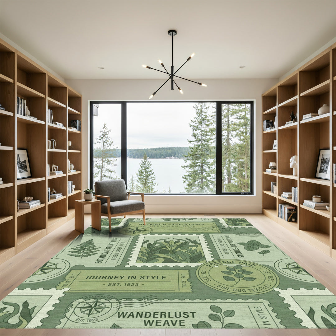 Botanica Expeditions Green Botanical Postage Rug