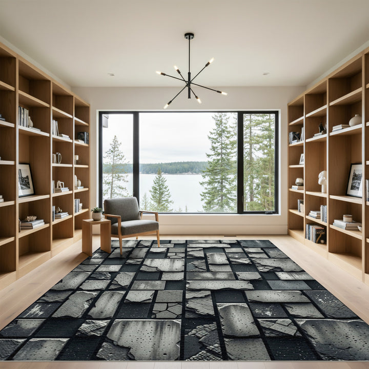Concrete Mosaic Textured Rug