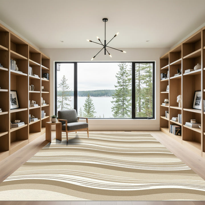 Sand Swirl Abstract Wave Rug