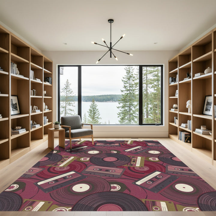 Vibrant Retro Cassette Vinyl Rug