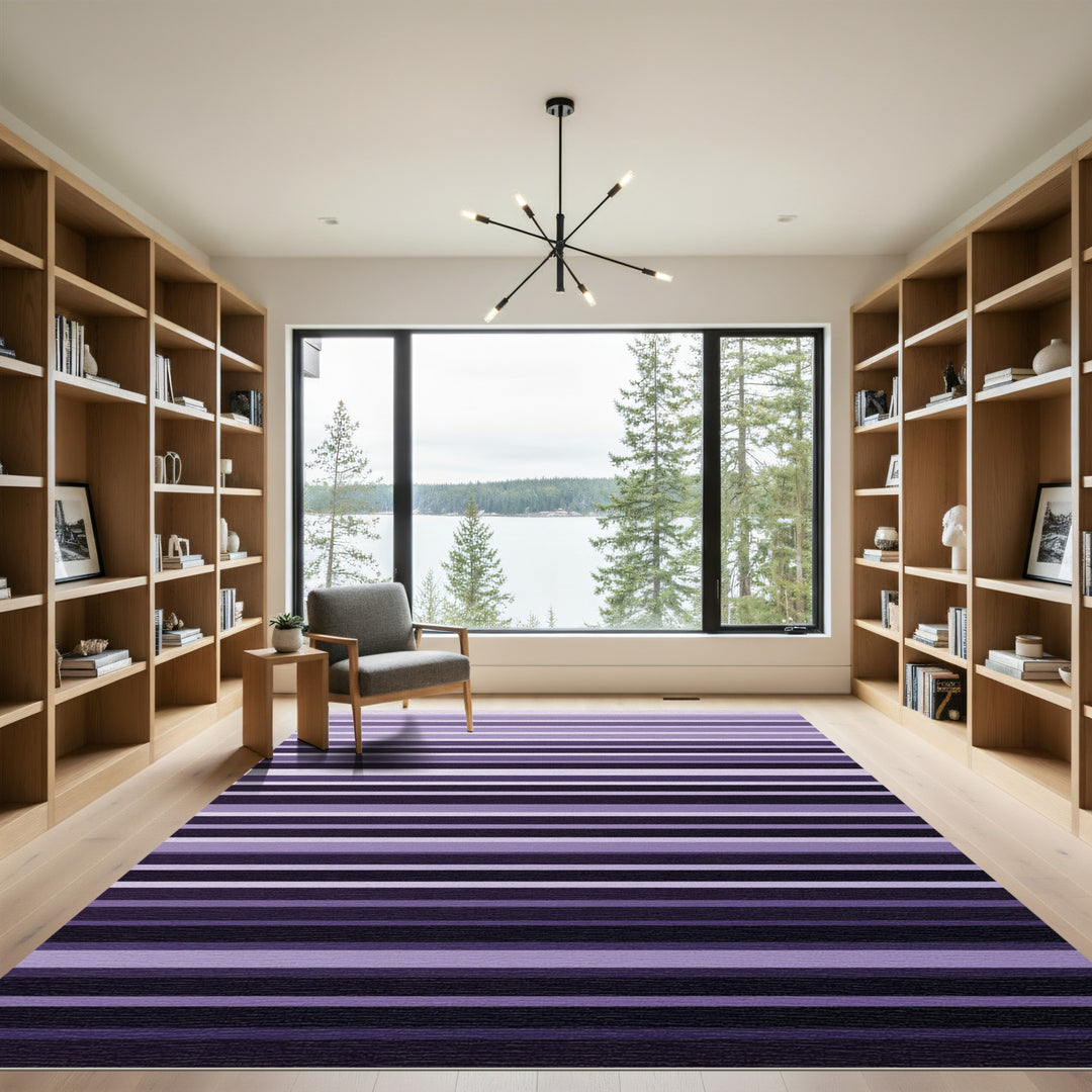 Purple Gradient Stripe Rug