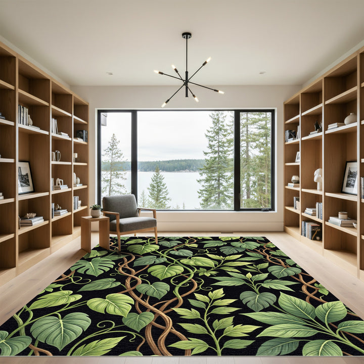 Vibrant Verdant Botanical Vines Rug