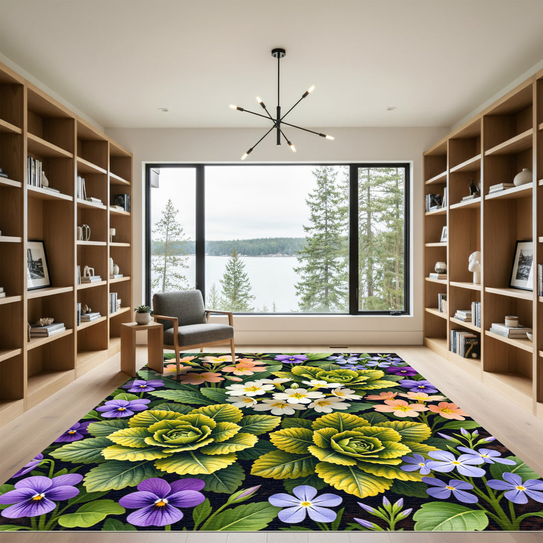 Vibrant Floral Garden Bouquet Rug