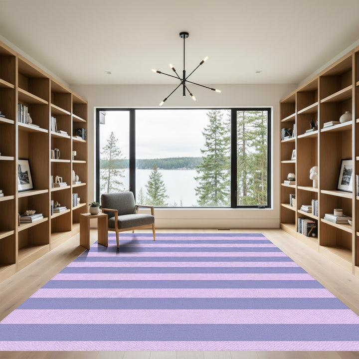 Gentle Lavender Horizontal Stripe Rug