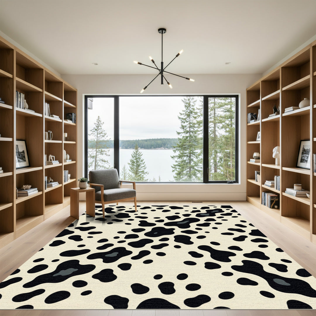 Dalmatian Black Spot Cream Rug