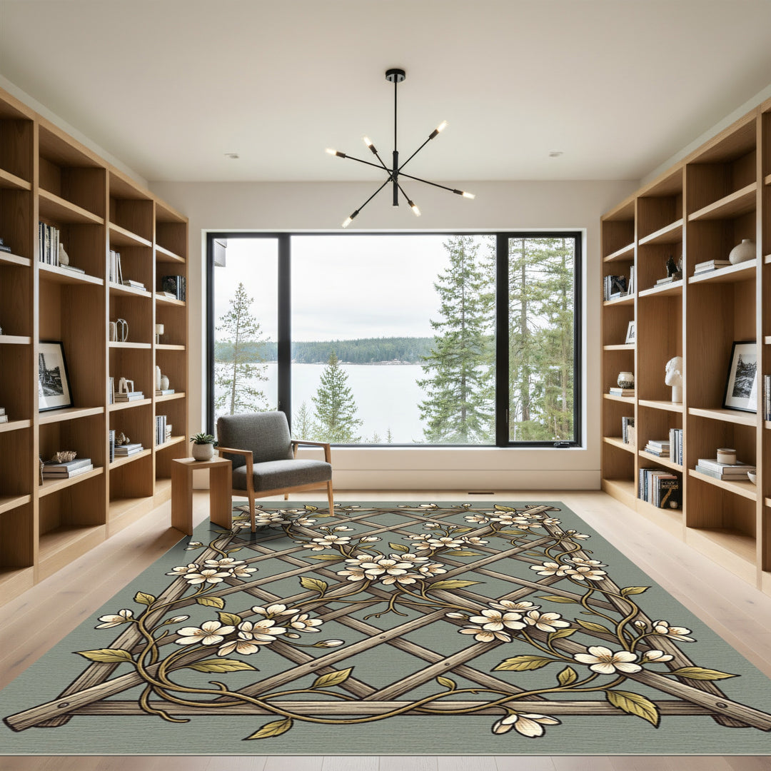 Spring Blossom Trellis Floral Rug