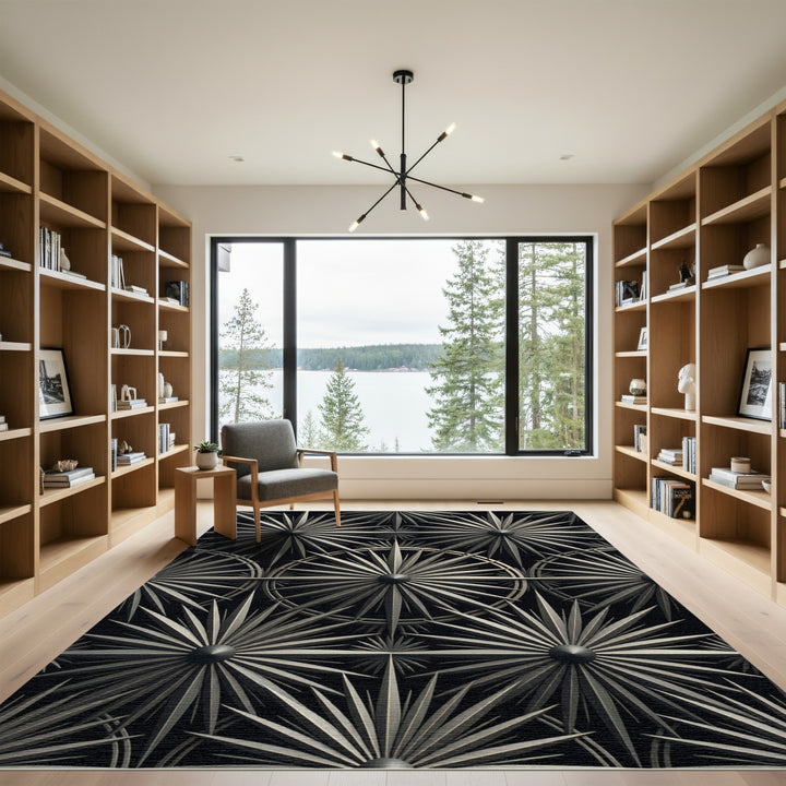 Art Deco Starburst Metallic Rug