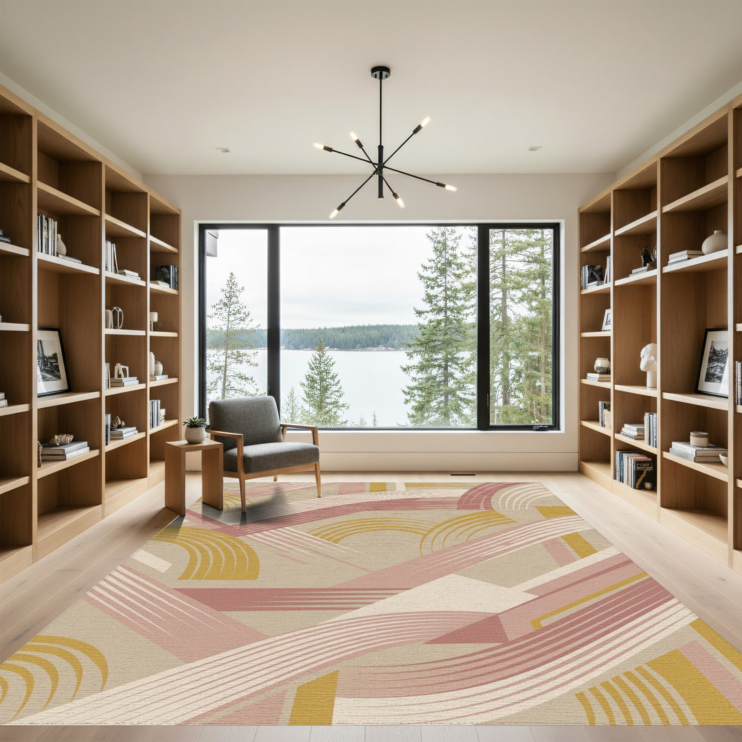 Mid Century Abstract Arcs Rug