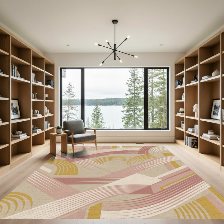 Mid Century Abstract Arcs Rug