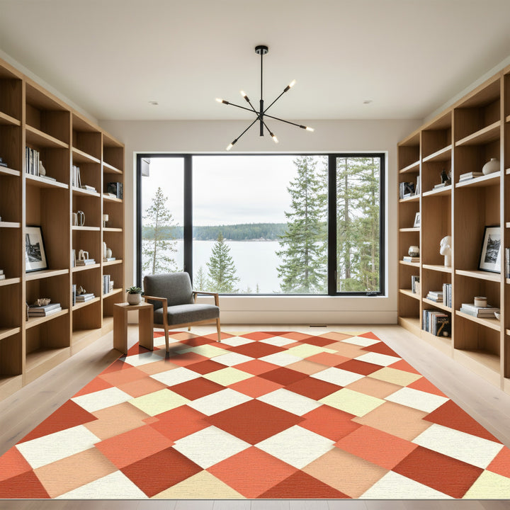 Abstract Diamond Mosaic Rug