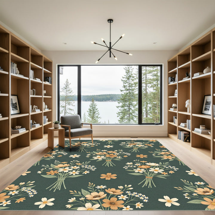 Dainty Floral Bouquet Arrangement Rug