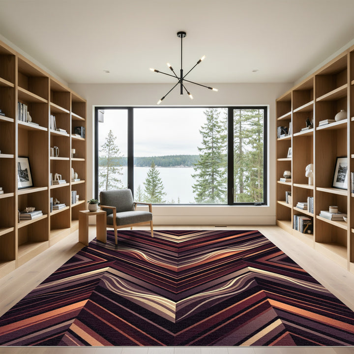 Modern Abstract Woven Chevron Rug