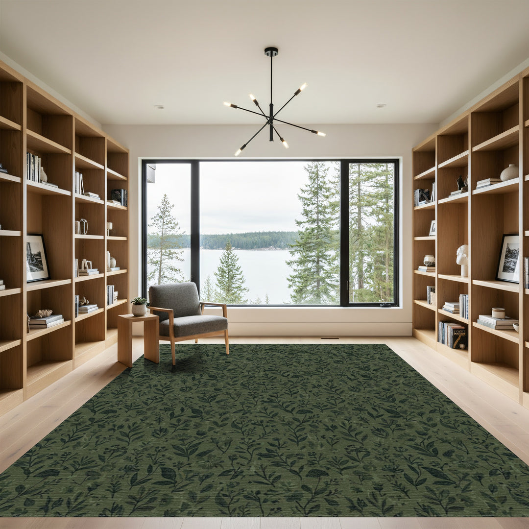 Deep Forest Botanical Blossom Rug