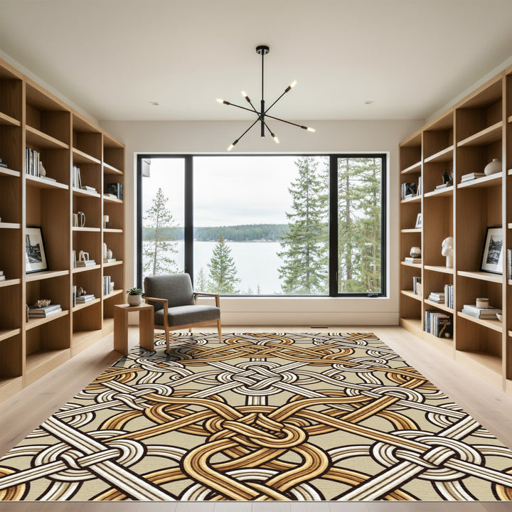 Celtic Knot Brown Cream Rug