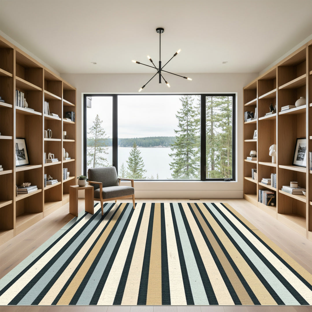 Nautical Stripe Coastal Color Rug