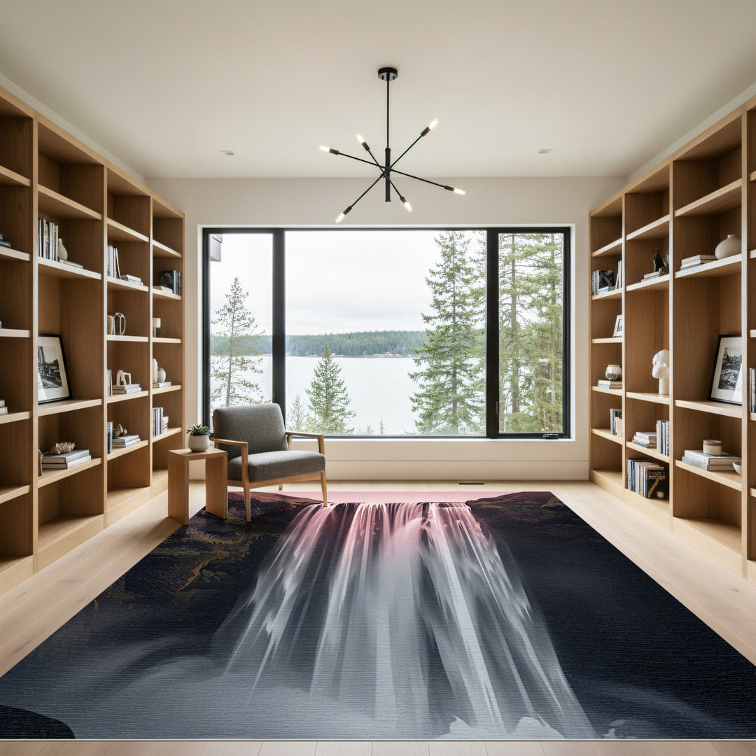 Ethereal Pink Waterfall Mist Rug