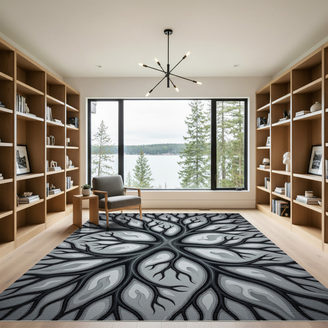 Monochromatic Branching Organic Abstract Rug