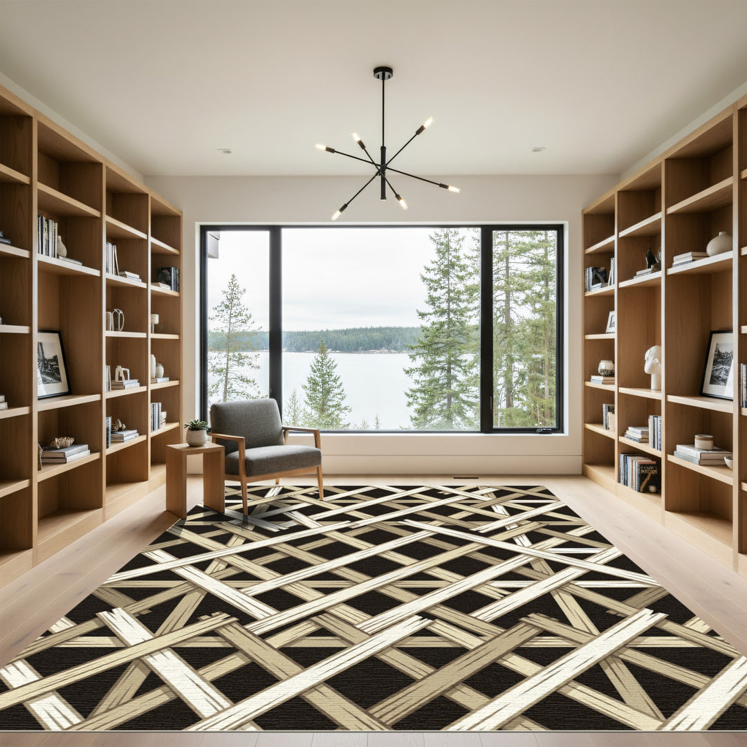 Rustic Wood Lattice Rug