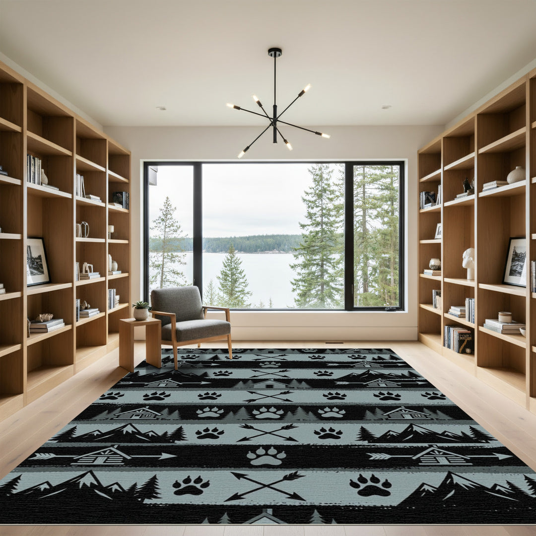 Gray Mountain Cabin Bear Paw Arrows Rug