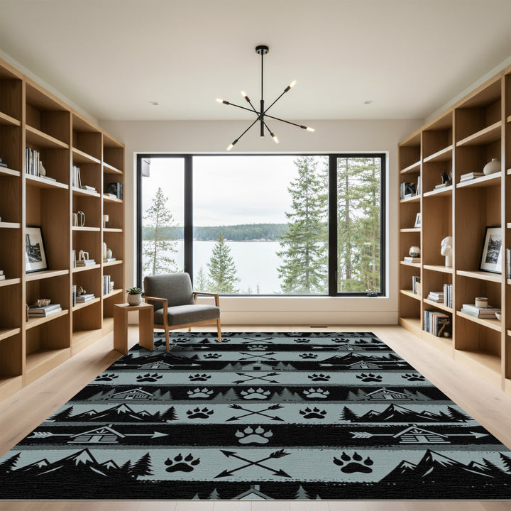 Gray Mountain Cabin Bear Paw Arrows Rug