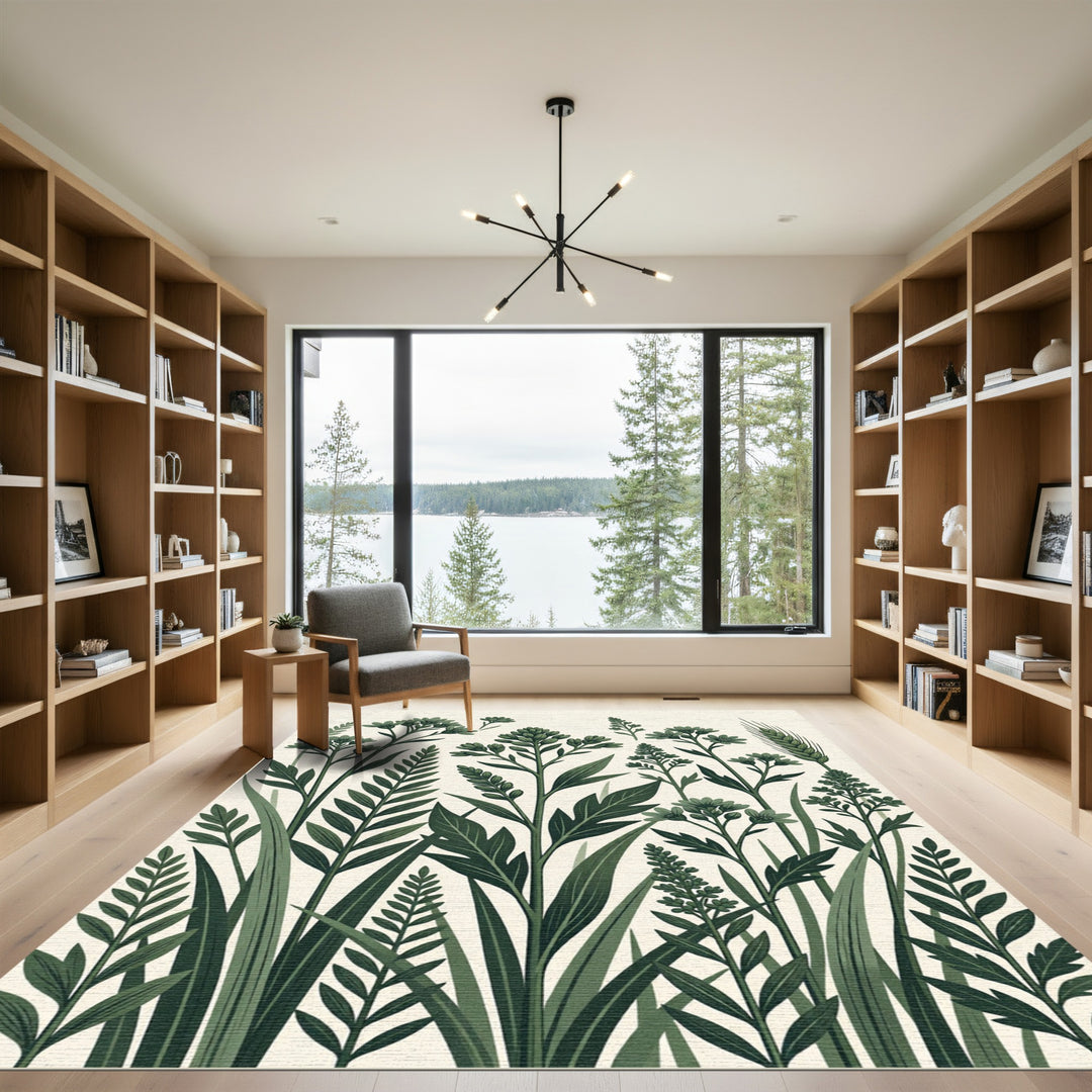 Botanical Botanical Greenery Garden Area Rug
